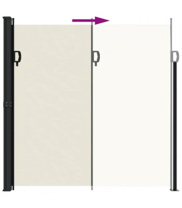vidaXL Retractable Side Awning Cream 200x300 cm — Size: 200 x 300 cm