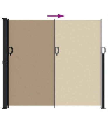 vidaXL Retractable Side Awning Taupe 180x300 cm — Size: 180 x 300 cm