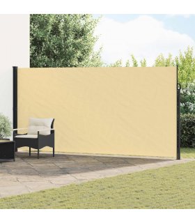 vidaXL Retractable Side Awning Sand 600 x 180 cm Polyester — Size: 180 x 600 cm