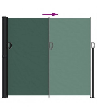 vidaXL Retractable Side Awning Dark Green 180x500 cm — Size: 180 x 500 cm