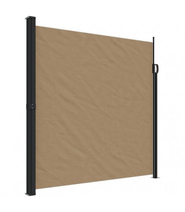 vidaXL Retractable Side Awning Taupe 200x500 cm — Size: 200 x 500 cm