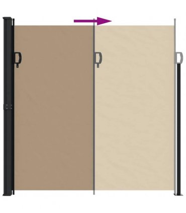 vidaXL Retractable Side Awning Taupe 200x500 cm — Size: 200 x 500 cm