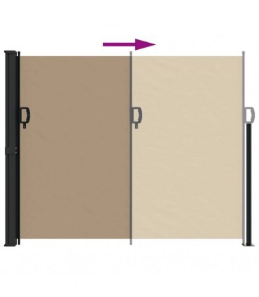 vidaXL Retractable Side Awning Taupe 160x500 cm — Size: 160 x 500 cm