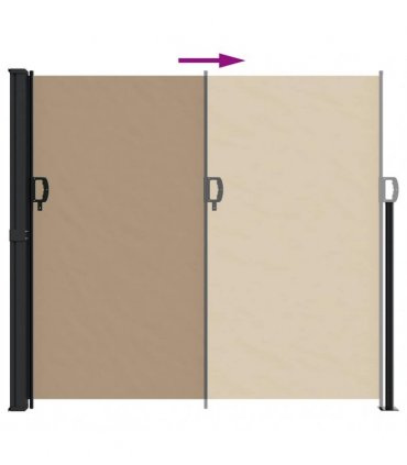 vidaXL Retractable Side Awning Taupe 180x500 cm — Size: 180 x 500 cm