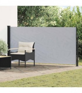 vidaXL Retractable Side Awning Grey 600 x 160 cm Polyester — Size: 160 x 600 cm