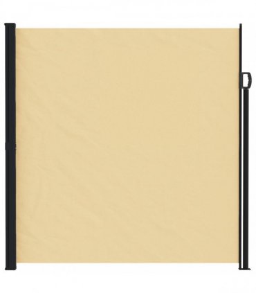 vidaXL Retractable Side Awning Sand 600 x 220 cm Polyester — Size: 220 x 600 cm