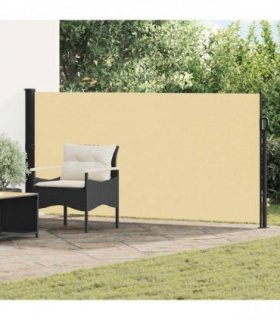 vidaXL Retractable Side Awning Sand 600 x 120 cm Polyester — Size: 120 x 600 cm