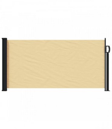 vidaXL Retractable Side Awning Sand 500 x 100 cm Polyester — Size: 100 x 500 cm