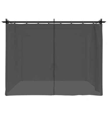 vidaXL Gazebo with Curtains Anthracite 3x3 m Steel — Size: 3 x 3 m