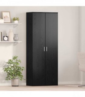 vidaXL Highboard Black Oak 70 x 33.5 x 180 cm Engineered Wood