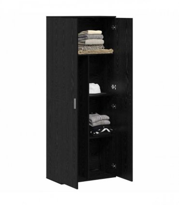 vidaXL Highboard Black Oak 70 x 33.5 x 180 cm Engineered Wood