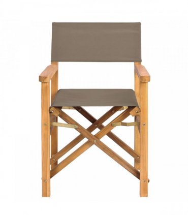 vidaXL Director Chair 100% Polyester Solid-Teak — Colour: Taupe