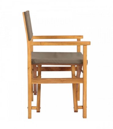 vidaXL Director Chair 100% Polyester Solid-Teak — Colour: Taupe