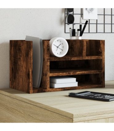 vidaXL Desk Organiser Smoked Oak 44.5x24x25 cm Engineered wood