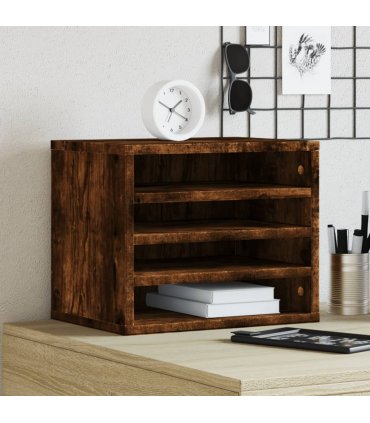 vidaXL Desk Organiser Smoked Oak 36x26x29.5 cm Engineered wood