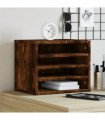 vidaXL Desk Organiser Smoked Oak 36x26x29.5 cm Engineered wood