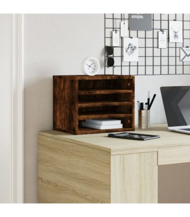 vidaXL Desk Organiser Smoked Oak 36x26x29.5 cm Engineered wood