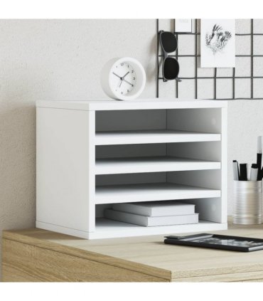 vidaXL Desk Organiser White 36x26x29.5 cm Engineered wood