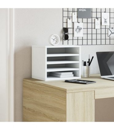 vidaXL Desk Organiser White 36x26x29.5 cm Engineered wood