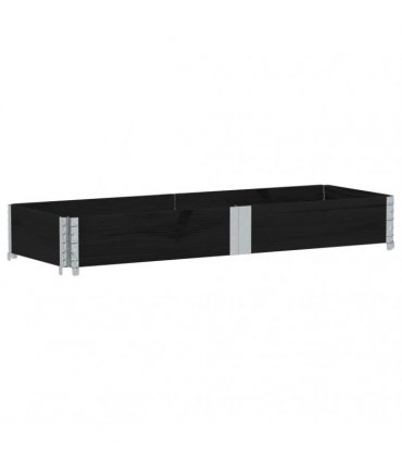 vidaXL Garden Planter Black 150x50 cm Solid Wood Pine — Size: 150 x 50 x 21.5 cm