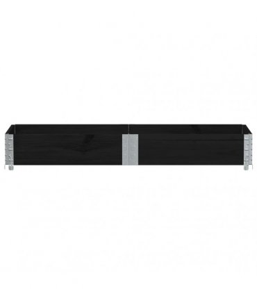 vidaXL Garden Planter Black 150x50 cm Solid Wood Pine — Size: 150 x 50 x 21.5 cm
