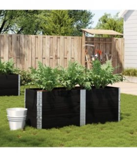 vidaXL Garden Planter Black 150x50 cm Solid Wood Pine — Size: 150 x 50 x 60.5 cm