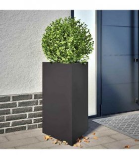 vidaXL Garden Planters 2 pcs Black Triangular 50x43x75 cm Steel — Colour: steel/black, Size: 50 x 43 x 75 cm
