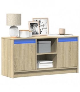 vidaXL TV Cabinet with LED Sonoma Oak 100x34x50 cm Engineered Wood