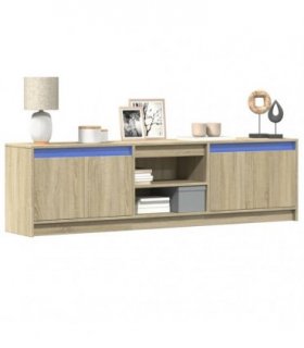 vidaXL TV Cabinet with LED Sonoma Oak 180x34x50 cm Engineered Wood — V0672157050