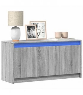 vidaXL TV Cabinet with LED Grey Sonoma 100x34x50 cm Engineered Wood — V0672157057
