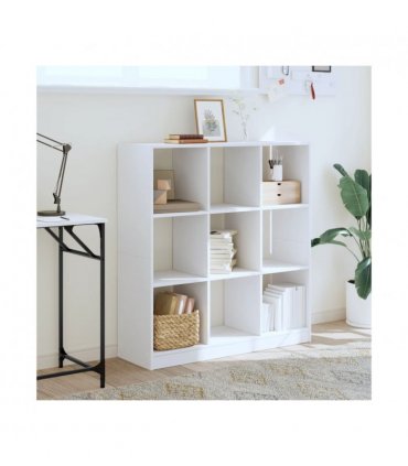 vidaXL Bookcase White 102x32x108 cm Engineered Wood — Size: 102 x 32 x 108 cm