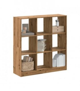 vidaXL Bookcase Artisian Oak 102x32x108 cm Engineered Wood — Colour: artisan oak, Size: 102 x 32 x 108 cm