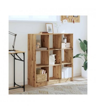 vidaXL Bookcase Artisian Oak 102x32x108 cm Engineered Wood — Colour: artisan oak, Size: 102 x 32 x 108 cm