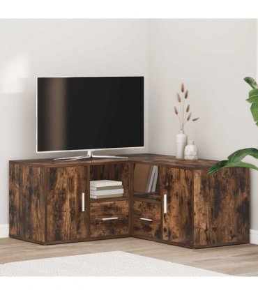 vidaXL Corner Cabinet Smoked Oak 160x40x45 cm Engineered Wood