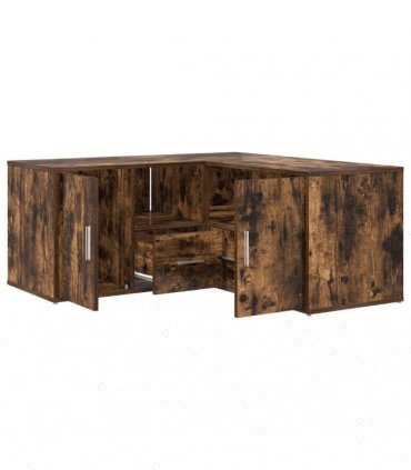 vidaXL Corner Cabinet Smoked Oak 160x40x45 cm Engineered Wood