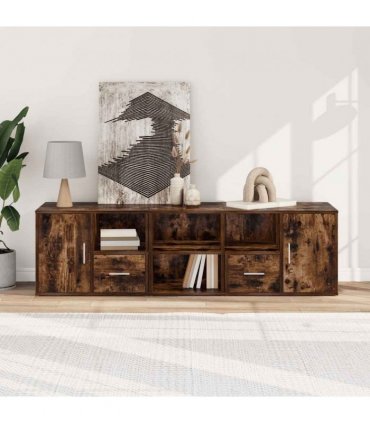 vidaXL Corner Cabinet Smoked Oak 160x40x45 cm Engineered Wood