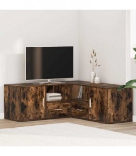 vidaXL Corner Cabinet Smoked Oak 200x40x45 cm Engineered Wood