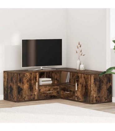 vidaXL Corner Cabinet Smoked Oak 200x40x45 cm Engineered Wood