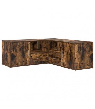 vidaXL Corner Cabinet Smoked Oak 200x40x45 cm Engineered Wood
