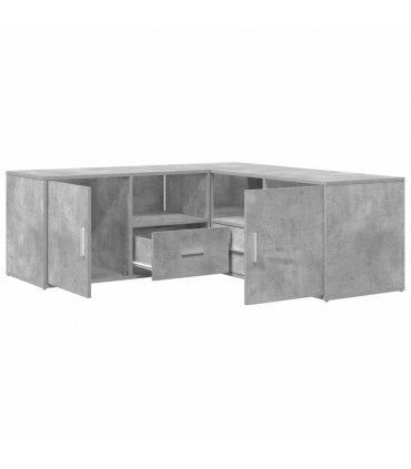 vidaXL Corner Cabinet Concrete Grey 200x40x45 cm Engineered Wood