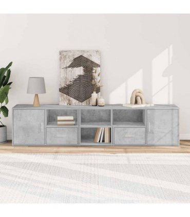 vidaXL Corner Cabinet Concrete Grey 200x40x45 cm Engineered Wood