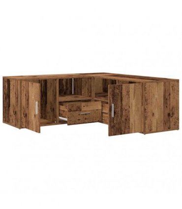vidaXL Corner Cabinet Old Wood 200x40x45 cm Engineered Wood