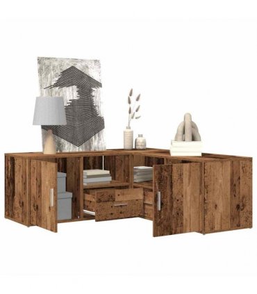vidaXL Corner Cabinet Old Wood 200x40x45 cm Engineered Wood