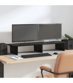 vidaXL Monitor Stand Black Oak 100 x 27 x 15 cm Engineered Wood