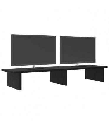 vidaXL Monitor Stand Black Oak 100 x 27 x 15 cm Engineered Wood