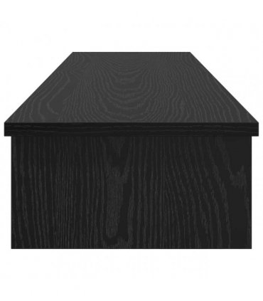 vidaXL Monitor Stand Black Oak 100 x 27 x 15 cm Engineered Wood