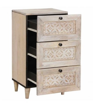vidaXL Sideboard with Drawer White 33.5 x 40 x 75 cm — Colour: White (bleached finish)