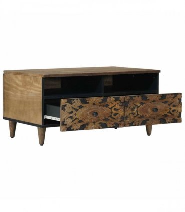 vidaXL Coffee Table with Drawer Brown 80 x 54 x 40 cm Solid Mango Wood — V0672157247