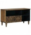 vidaXL TV Cabinet with Drawer Brown 80 x 33.5 x 46 cm Solid Mango Wood — V0672157251