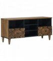 vidaXL TV Cabinet with Shelf Brown 100 x 33.5 x 46 cm Solid Mango Wood — V0672157252